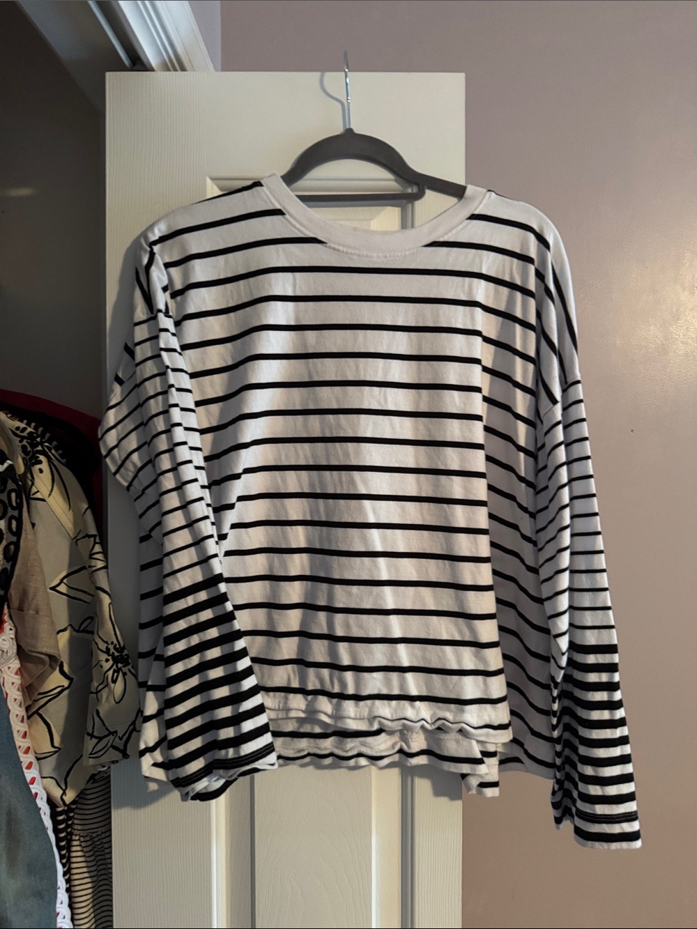 Black & White Striped Long Sleeve Tee